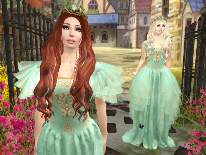 Caera  - Medieval Gown Outfit in Mint - TFF