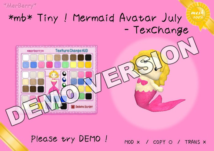//DEMO//*mb* Tiny ! Mermaid Avatar July - TexChange//DEMO//
