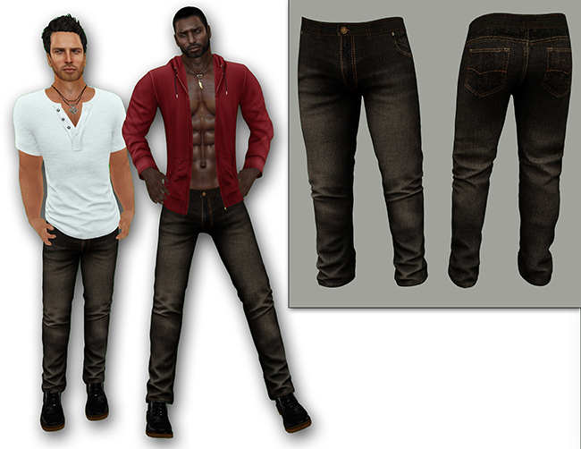 *Reanimate* Mesh Cooper Jeans Straight Leg Brown