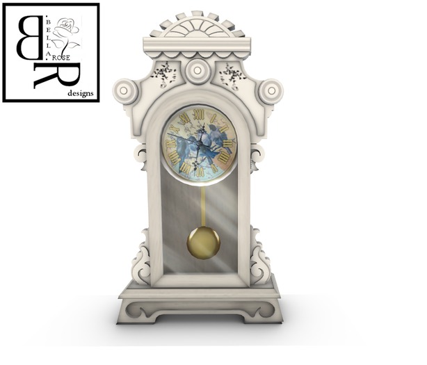 [BR] White Vintage Pendulum Clock