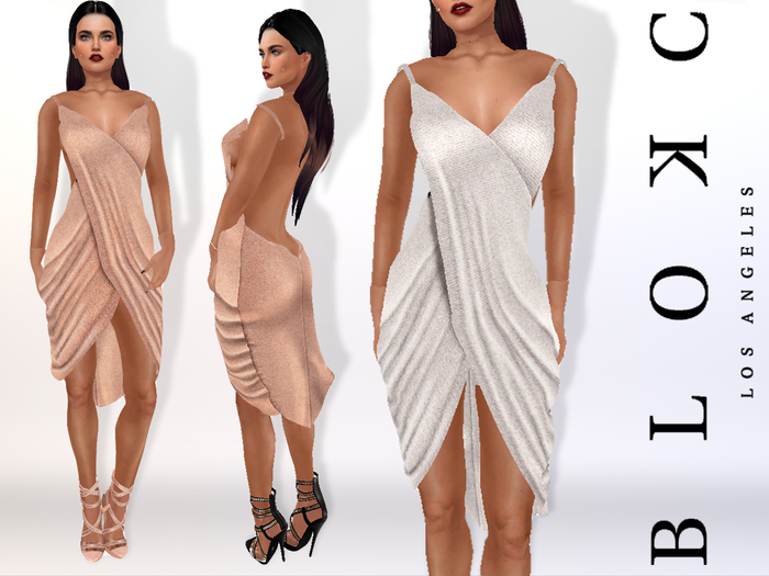 BLOKC Draped "Grecia" Dress WHITE