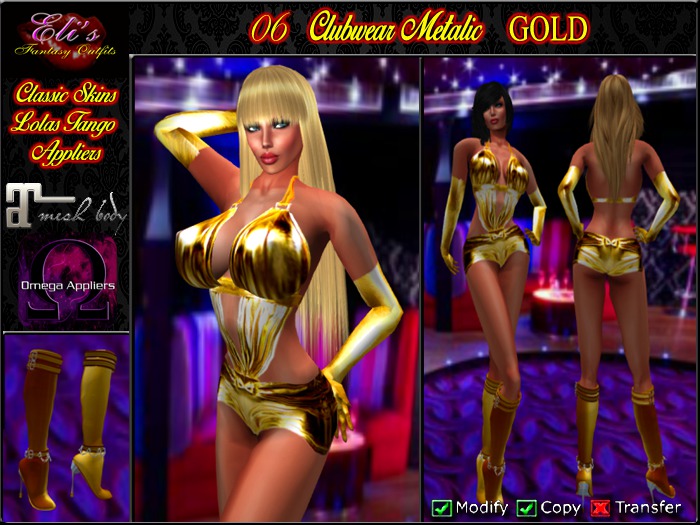 06 Clubwear Metalic Gold