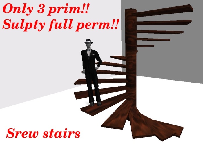 screw spiral stairs 360° 3 prim!! [full perm]
