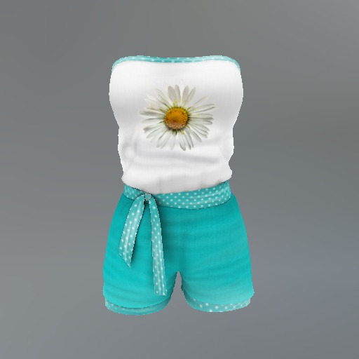 Aqua Daisy Mesh Romper box