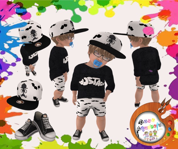 {**}DOCE AQUARELA{**} Conjunto Moustache (bigode) *toddleedoo Baby e Kids*