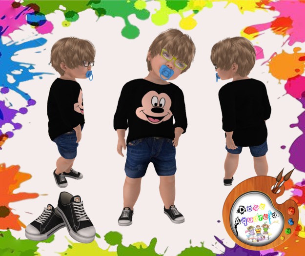 {**}DOCE AQUARELA{**} Conjunto Mickey *toddleedoo Baby e Kids*