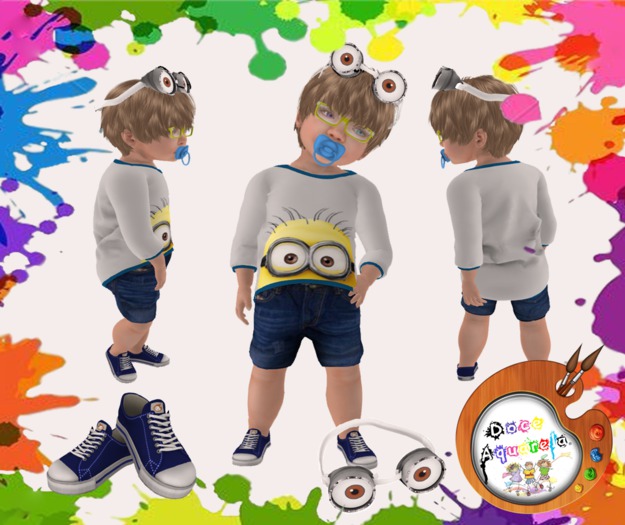 {**}DOCE AQUARELA{**} Conjunto Minions *toddleedoo Baby e Kids*
