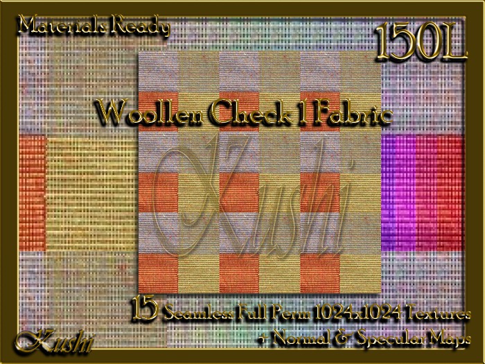 Woollen Check 1 Fabric Seamless Textures Materials Ready Full Perms 1024x1024