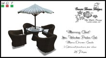 *GDD* "Morning Chat" Wicker Patio Set - Blue Stripes