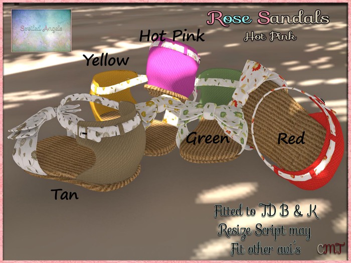 [S][A] Rose Sandals - Hot Pink