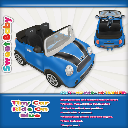 Sweet Baby - Tiny Car Ride On - Blue