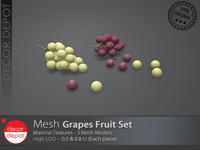 [DD] - FULL PERM  Set Frutas Uvas