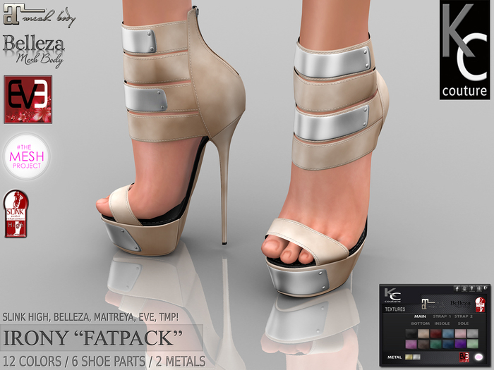 .:KC:. IRONY Heels for Slink, Maitreya, Belleza, Eve,TMP