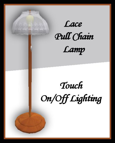 Lace Pull Chain Lamp White(touch on off)