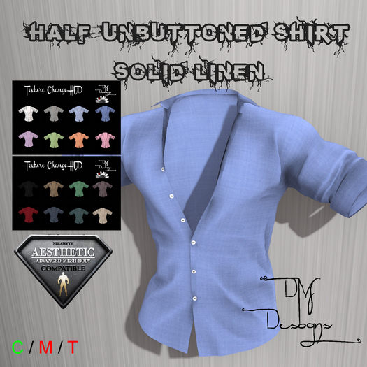 .::DM::. Half-Unbuttoned Shirt - SOLIDS FATPACK