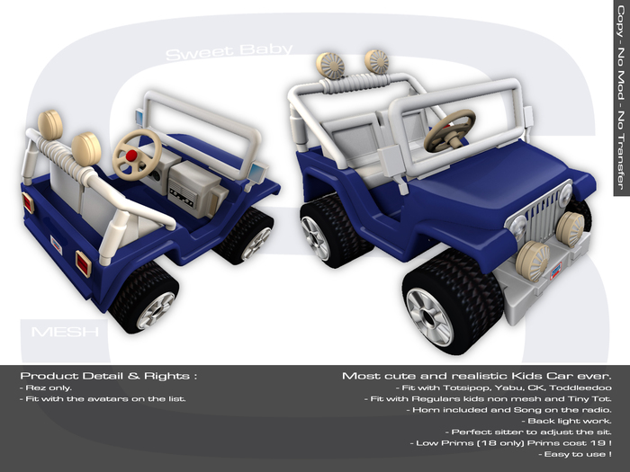 Sweet Baby - Kid Car Mesh Dark Blue