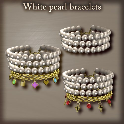 White pearl bracelets