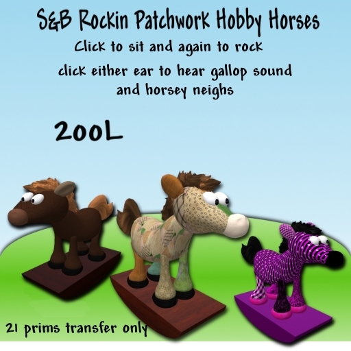 S&B Rockin Hobby Horse Punky purple patchwork 