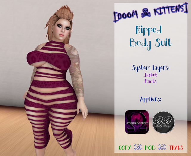 [DK] Ripped Body Suit Blue