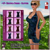 ~LP~ Exotica Dress (Boxed) Texture Scripted Glitter  for the SLINK PHYSIQUE BODY