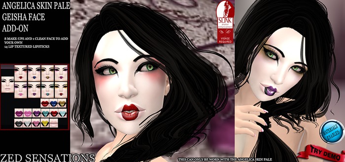 250 Angelica Skin Pale Geisha face Add-on SLINK VISAGE