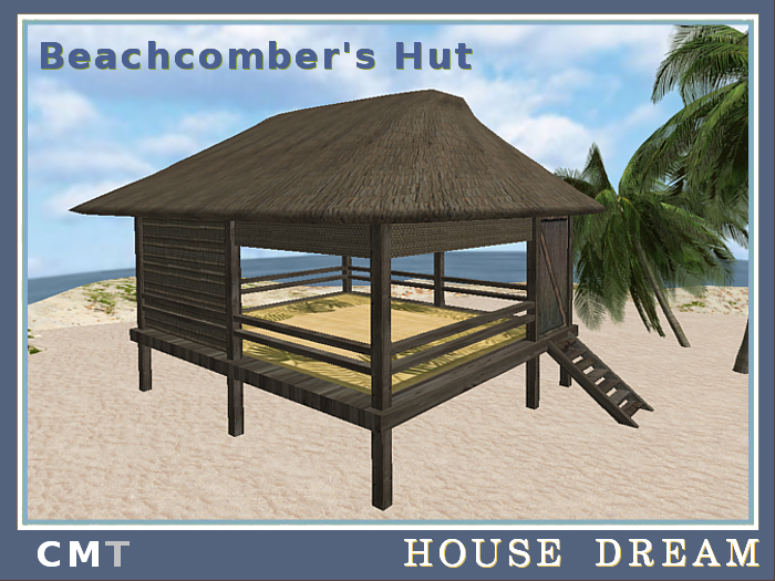 BEACHCOMBER'S HUT, DriftWood, Thatched Roof Hut, Beach Hut, Bungalow, Tiki Hut