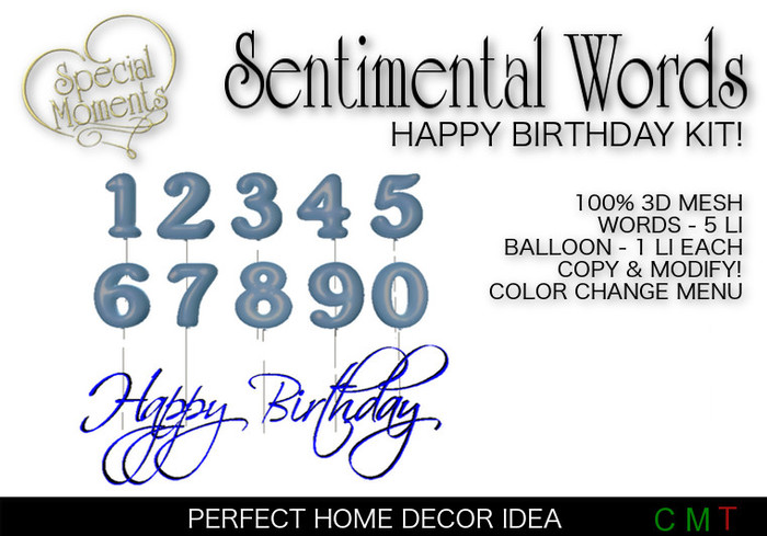 Sentimental Words - Happy Birthday Day Sign Kit!   Copy!  