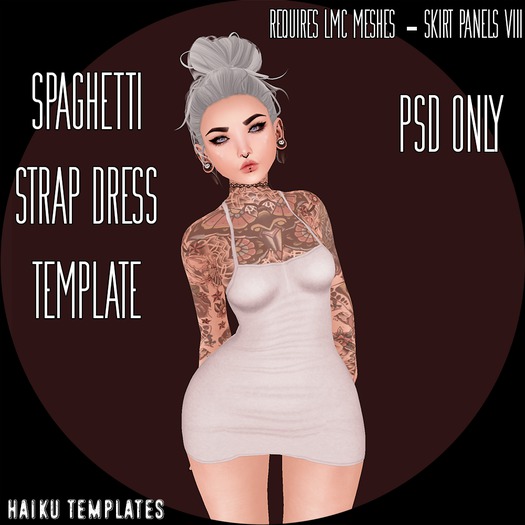 Spaghetti Strap Dress Template - PSD ONLY