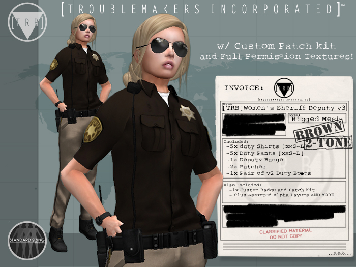 [TRB] Women's Sheriff Deputy v3: Brown 2 Tone