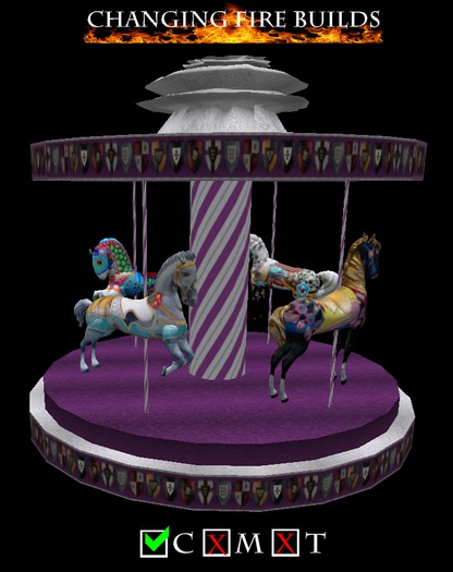 AP - Purple and Silver Horse Carousel Music Box