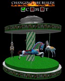 AP - Green and Silver Horse Carousel Music Box