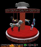 AP - Red and Silver Horse Carousel Music Box