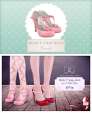  The Secret Store - Becky T-Strap Heels - Candy 