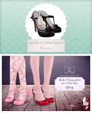  The Secret Store - Becky T-Strap Heels - Carbon 