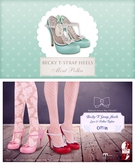  The Secret Store - Becky T-Strap Heels - Mint Polka 