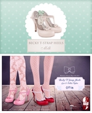  The Secret Store - Becky T-Strap Heels - Milk 