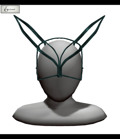 *[Eclat]* Black Damask Bunny Mask_Aqua