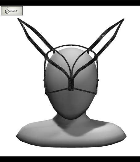 *[Eclat]* Black Damask Bunny Mask_Noir