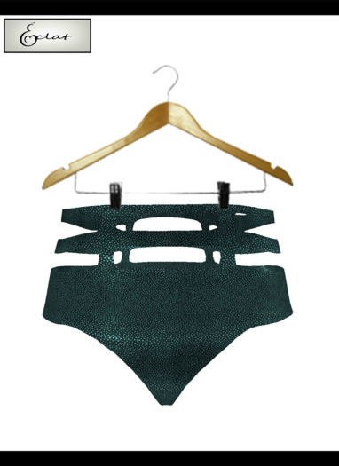 *[Eclat]* Black Damask Harness Panties_Aqua