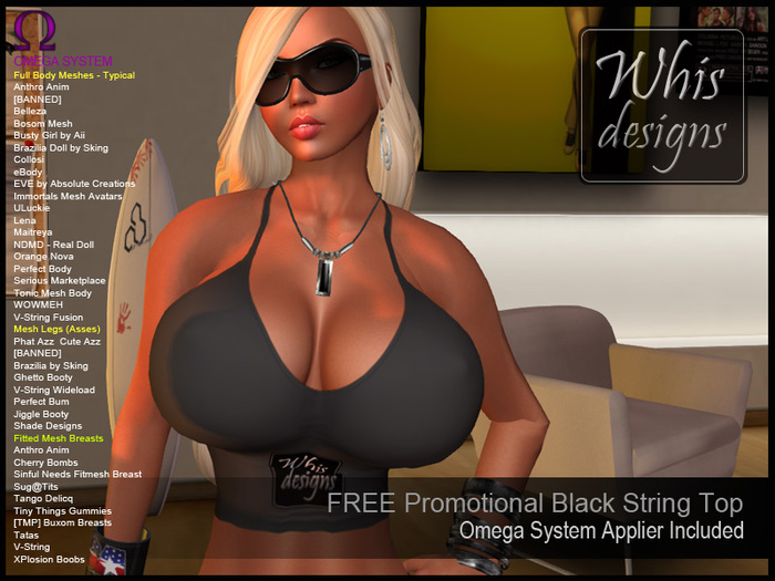 Whis Designs ♦ Top Negro de Promoción (Incluye los aplicadores de las Lolas Tango)