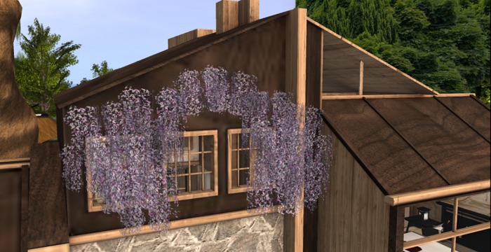 ~FT~ hanging flower bush 1 prim(wear me)