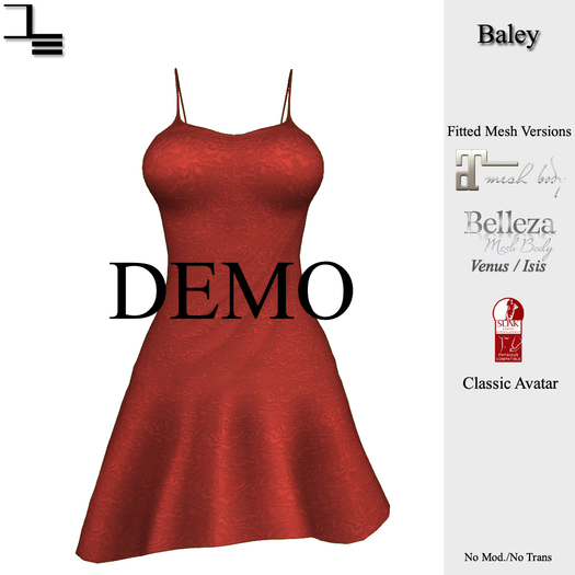 DE Designs - Baley Dress - DEMO