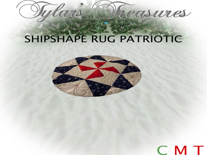 .:TT:.  SHIPSHAPE RUG PATRIOTIC BOXED
