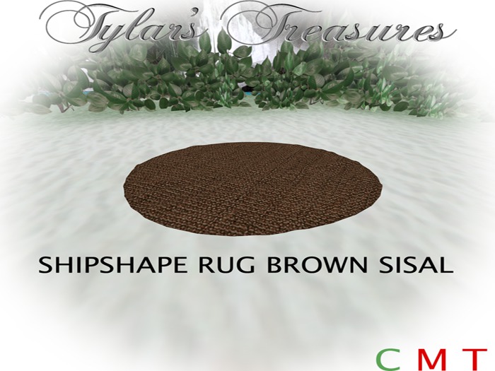 .:TT:.  SHIPSHAPE RUG BROWN SISAL BOXED