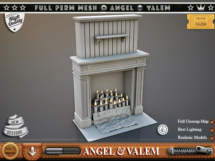 .::VALEM::. Fullperm Candle Lighting Fireplace # 1152