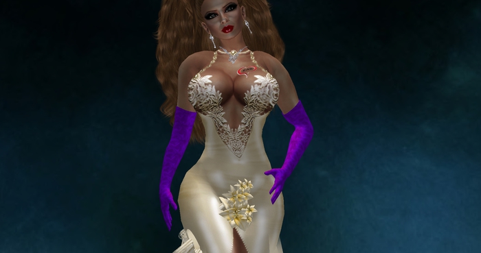 Mesh Purple Silk Gloves