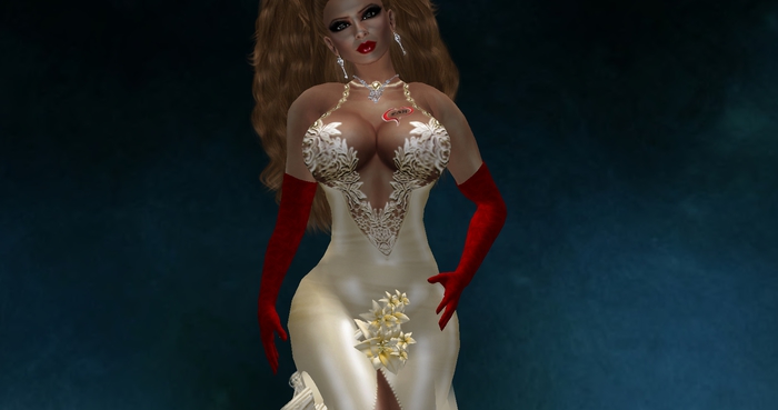 Mesh Red Silk Gloves