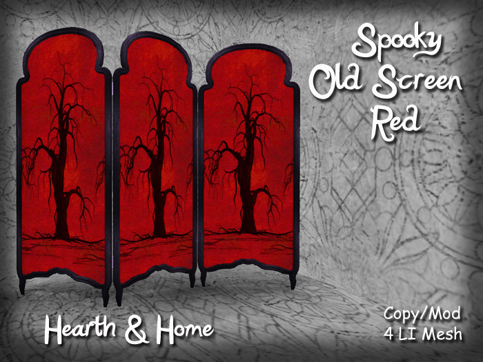 ~H&H~ Spooky Old Tree Screen - Red