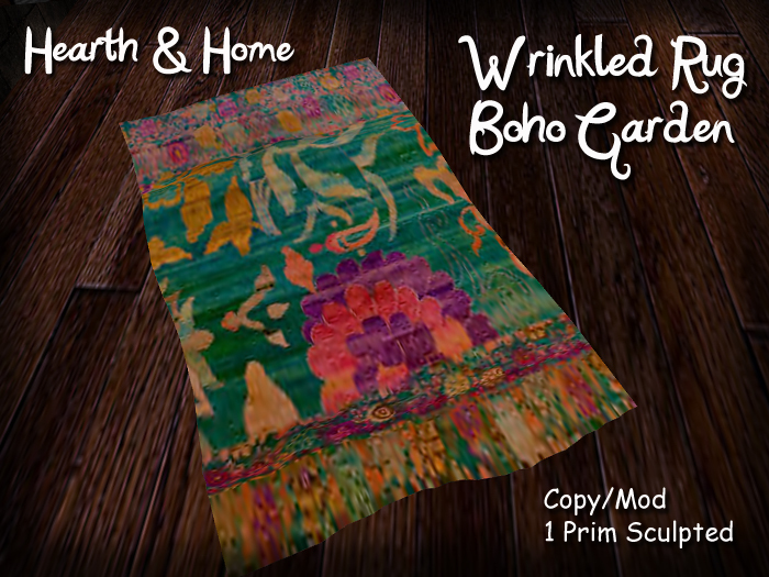 ~H&H~ Old Wrinkled Rug - BoHo Garden
