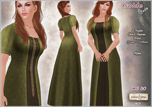 [V/W] Isolde Dress Jade - Classic & Fitted Mesh Medieval fantasy, everyday long dress in 2 styles